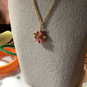 Bright pink floral Necklace